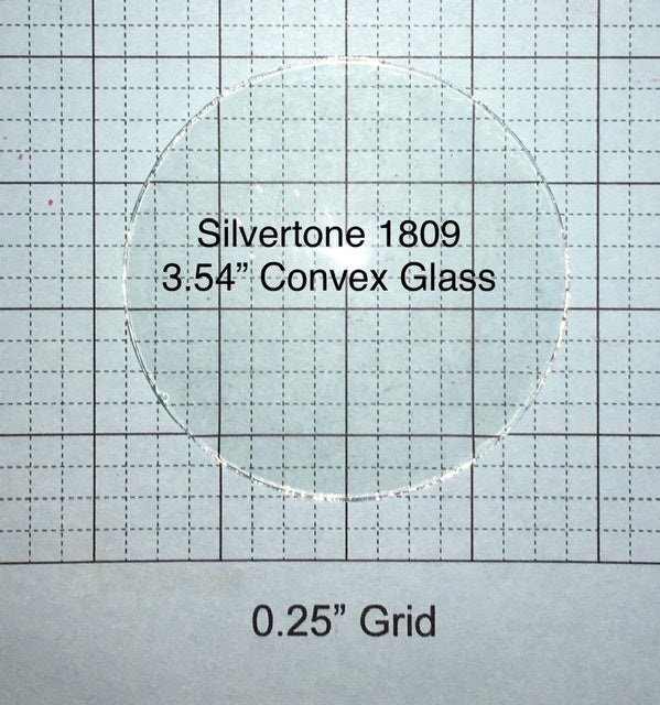 Silvertone 3 1/2" Convex Dial Glass