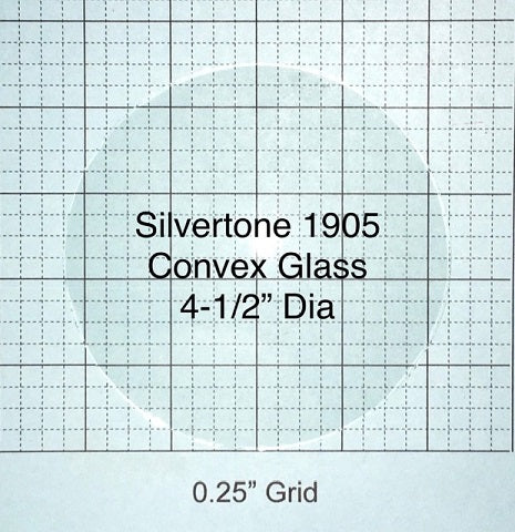 Silvertone 4 1/2" Convex Dial Glass