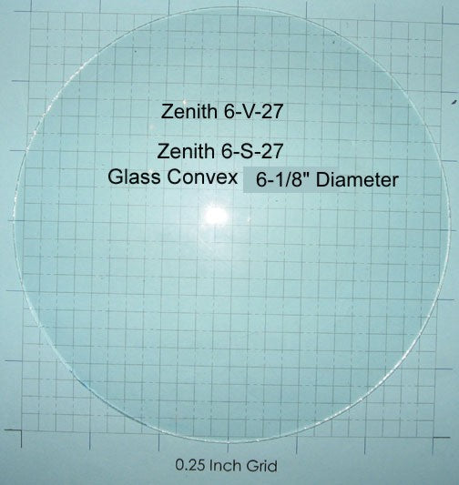 Zenith 6 1/8" Convex Dial Glass